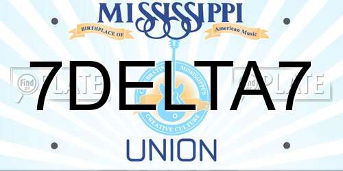7DELTA7 Mississippi License Plate