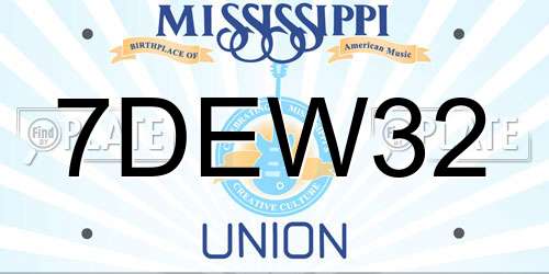 7DEW32 Mississippi License Plate