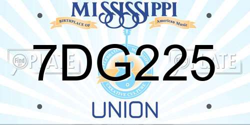 7DG225 Mississippi License Plate