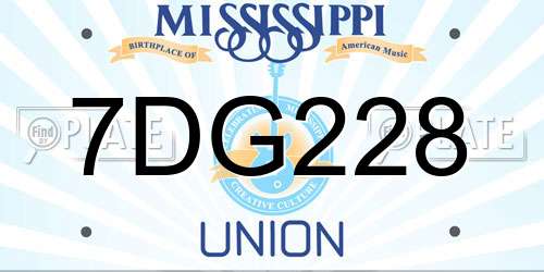 7DG228 Mississippi License Plate