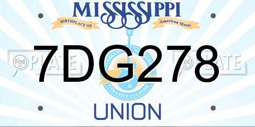 7DG278 Mississippi License Plate