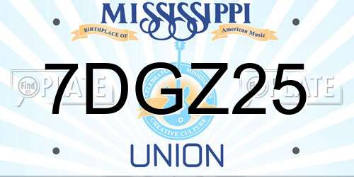 7DGZ25 Mississippi License Plate
