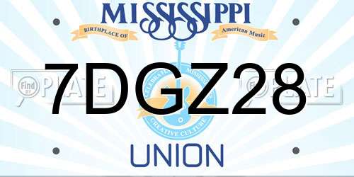 7DGZ28 Mississippi License Plate