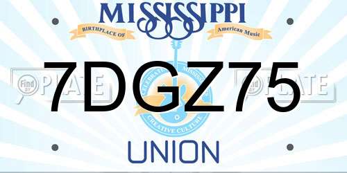 7DGZ75 Mississippi License Plate