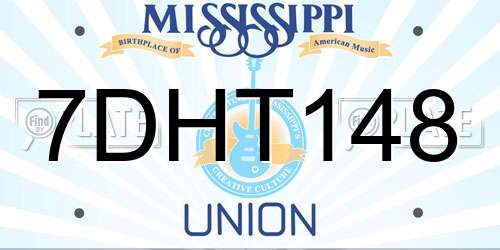 7DHT148 Mississippi License Plate