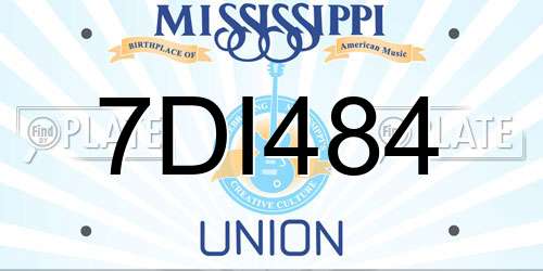 7DI484 Mississippi License Plate