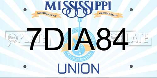 7DIA84 Mississippi License Plate