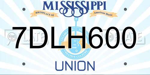7DLH600 Mississippi License Plate