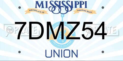 7DMZ54 Mississippi License Plate