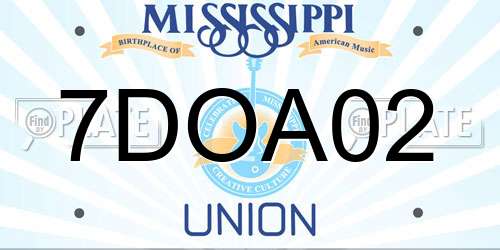 7DOA02 Mississippi License Plate