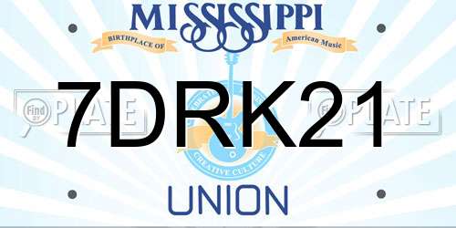 7DRK21 Mississippi License Plate