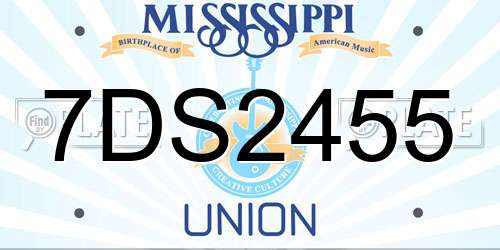 7DS2455 Mississippi License Plate