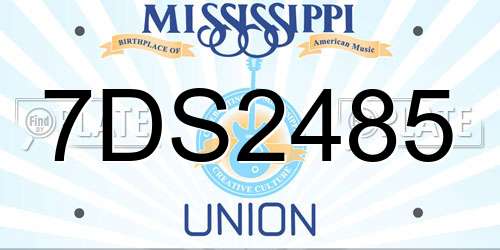 7DS2485 Mississippi License Plate