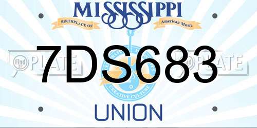 7DS683 Mississippi License Plate