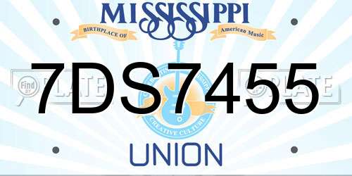 7DS7455 Mississippi License Plate