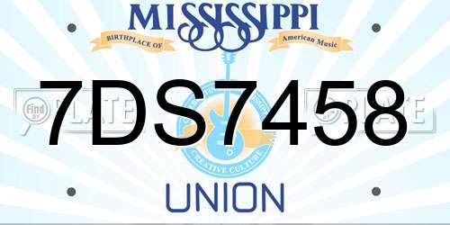 7DS7458 Mississippi License Plate