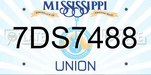 7DS7488 Mississippi License Plate