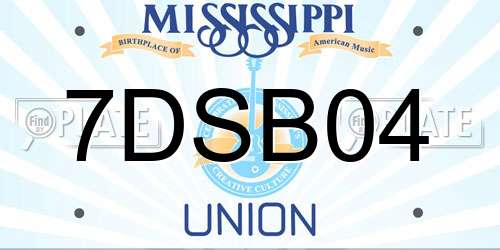 7DSB04 Mississippi License Plate