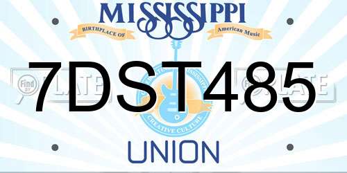 7DST485 Mississippi License Plate