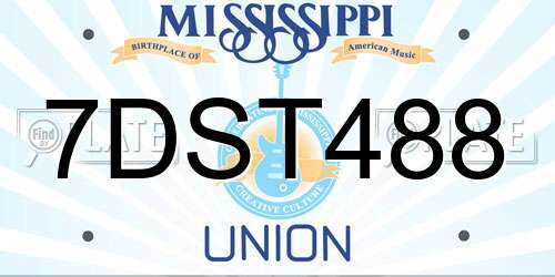 7DST488 Mississippi License Plate