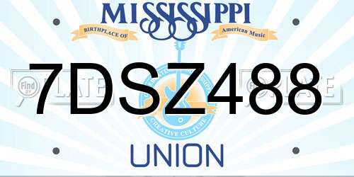 7DSZ488 Mississippi License Plate