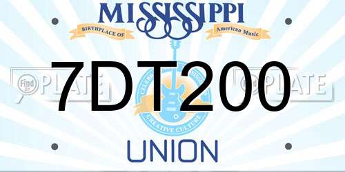 7DT200 Mississippi License Plate