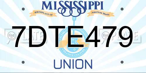 7DTE479 Mississippi License Plate