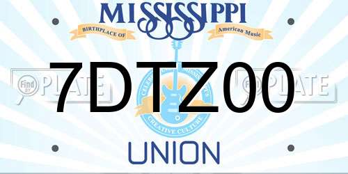 7DTZ00 Mississippi License Plate