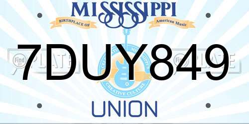7DUY849 Mississippi License Plate