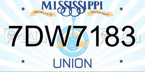 7DW7183 Mississippi License Plate