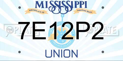 7E12P2 Mississippi License Plate