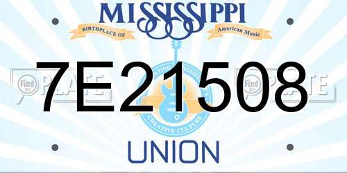 7E21508 Mississippi License Plate