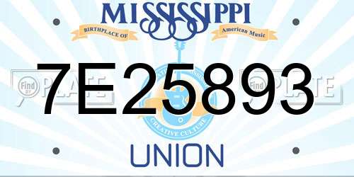 7E25893 Mississippi License Plate
