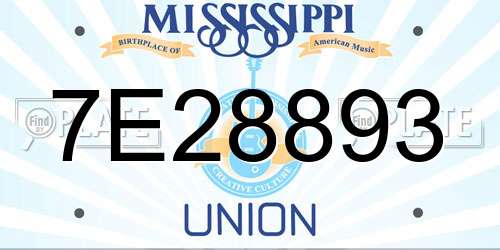 7E28893 Mississippi License Plate