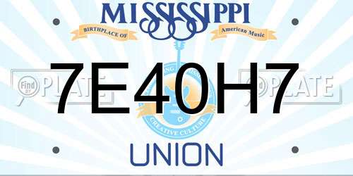7E40H7 Mississippi License Plate