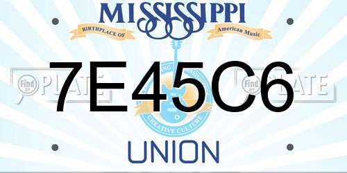 7E45C6 Mississippi License Plate