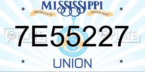7E55227 Mississippi License Plate