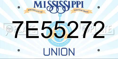 7E55272 Mississippi License Plate