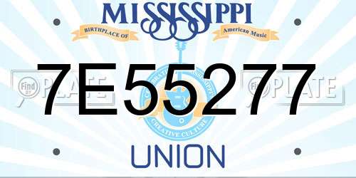 7E55277 Mississippi License Plate