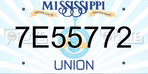 7E55772 Mississippi License Plate