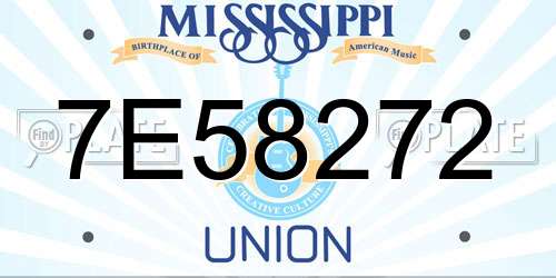7E58272 Mississippi License Plate