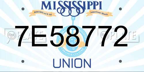 7E58772 Mississippi License Plate