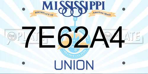 7E62A4 Mississippi License Plate
