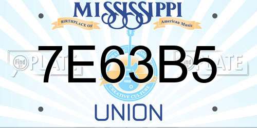 7E63B5 Mississippi License Plate