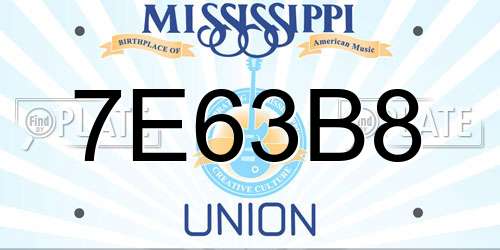 7E63B8 Mississippi License Plate