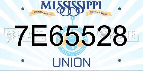 7E65528 Mississippi License Plate