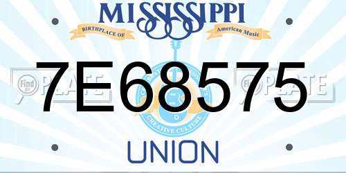 7E68575 Mississippi License Plate