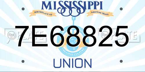 7E68825 Mississippi License Plate