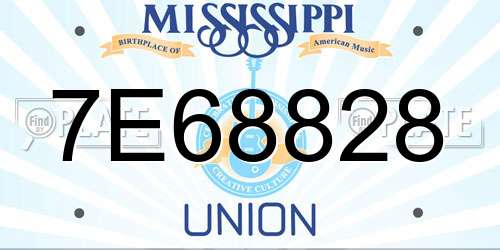 7E68828 Mississippi License Plate