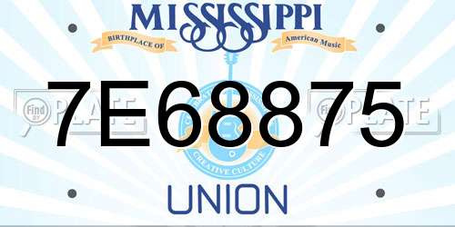 7E68875 Mississippi License Plate
